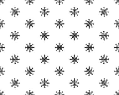 Basit, pürüzsüz bir kar tanesi. Beyaz arka planda siyah kar. Soyut duvar kâğıdı, ambalaj dekorasyonu. Kışın sembolü, Mutlu Noel tatili, Mutlu Yeni Yıl Kutlama Vektörü illüstrasyonu.