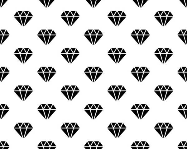 Patrón Diamantes Negros Vector Fondo Blanco Patrón Icono Joyería Aislado — Archivo Imágenes Vectoriales