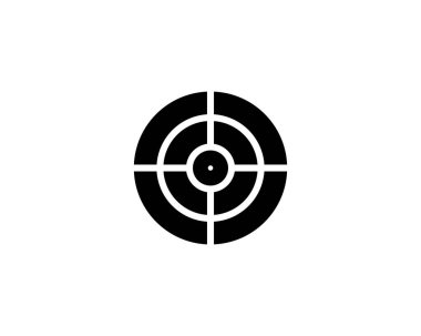 Hedef simgesi izole edildi. Mobil konsept, web tasarımı ve oyunlar için sembol, logo illüstrasyonu