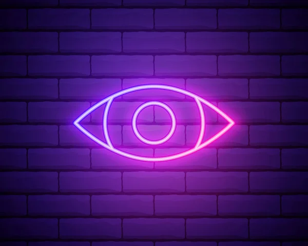Auge Neon Symbol Elemente Der Medien Presse Einfaches Symbol Für — Stockvektor