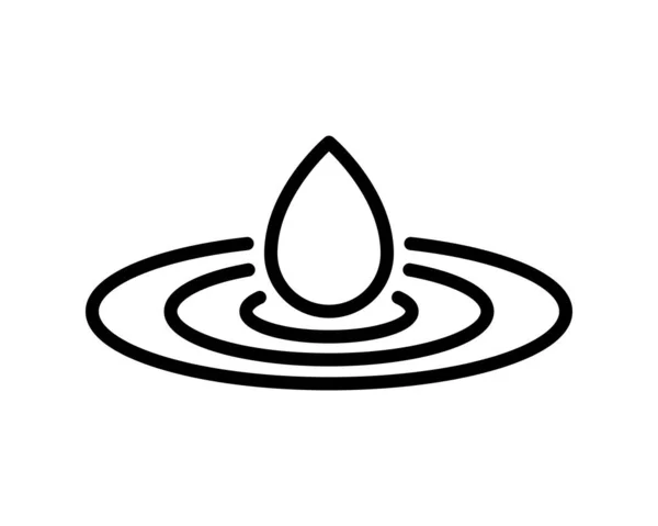 Water Drop Icon Isolated Splash Water Drop Icon Line Style — Stock Vector