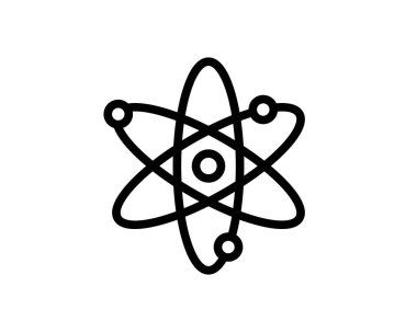 Eğitim doğrusal simgesi. Atom. İnce çizgi özelleştirilebilir illüstrasyon. Contour sembolü. Vektör izole çizim. Düzenlenebilir vuruş.