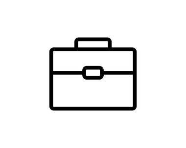 Portföy vektör simgesi düz bir şekilde beyaza izole edildi. Dava sembolü. Evrak çantası illüstrasyonu.