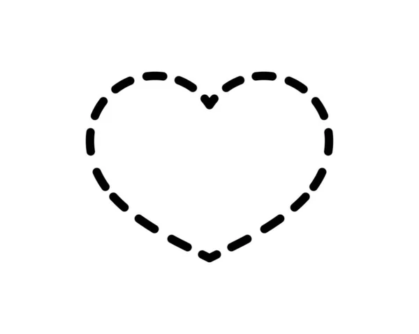 Garis Besar Ikon Jantung Terisolasi Pada Latar Belakang Putih Simbol - Stok Vektor