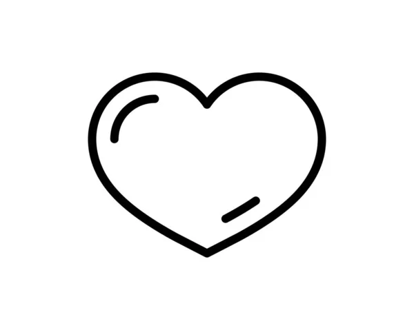 Obrys Srdce Ikona Izolované Bílém Pozadí Line Love Symbol Pro — Stockový vektor