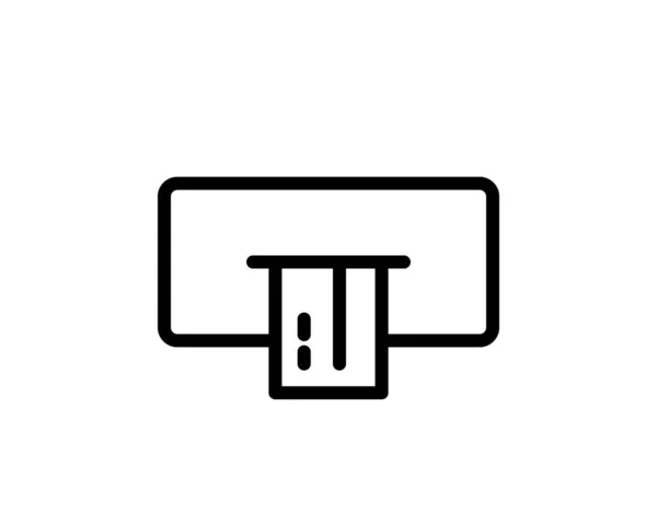 Kreditkartensymbol Einfügen Einkaufsschild Bankomat Symbol Lineares Umrisssymbol Auf Weißem Hintergrund — Stockvektor
