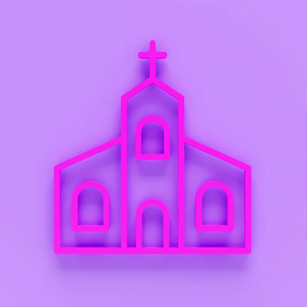 Zilustrowanie Ikony Kościoła Nowoczesny Płaski Symbol Kościoła Tle Koloru Ilustracja — Zdjęcie stockowe