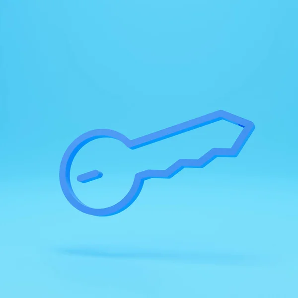 3d render of key icon, in trendy style isolated on colour background. key icon image, key icon illustration