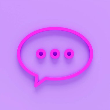 Pembe Sohbet simgesi pembe arkaplanda izole edilmiş. Konuşma baloncukları sembolü. Minimalizm kavramı. 3d illüstrasyon 3d canlandırma