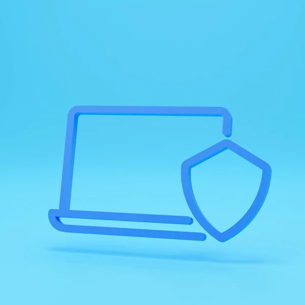 Ordenador Portátil Con Símbolo Escudo Seguridad Protección Datos Concepto Seguridad —  Fotos de Stock