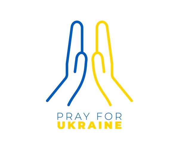 Priez Pour Ukraine Concept Bannière Ukraine Drapeau Prière Concept Vectoriel — Image vectorielle
