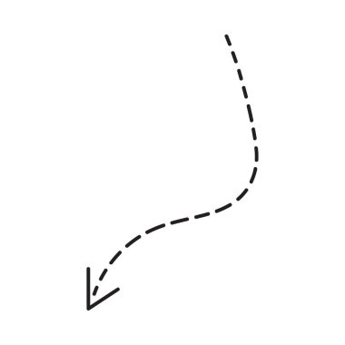 Ok simgesi vektör eli çizildi. Ok, el yapımı karalama, beyaz arkaplanda izole edilmiş işaret levhasını kaldır. Basit logo vektör tasarımı resimleme