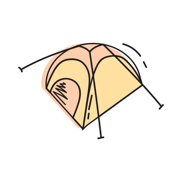 Hand Drawn Tent Doodle Icon Hand Drawn Sketch Sign Symbol — 스톡 벡터