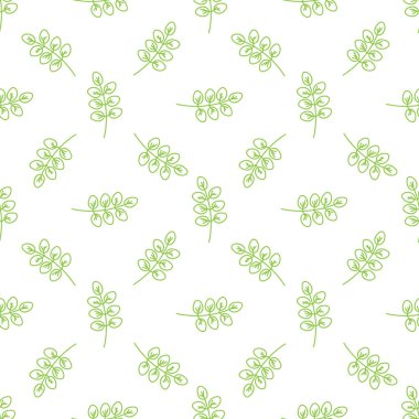 Seamless doodle leaves pattern for coloring book. Ethnic, floral, retro, vector, tribal design element. Seamless cute doodle background