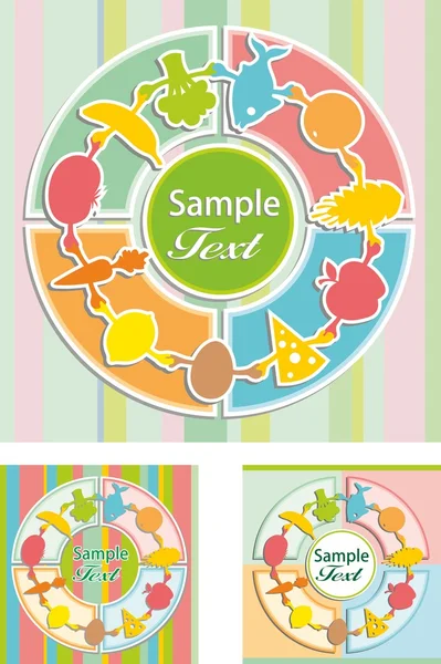 Healthy foods circle background Royalty Free Stock Vectors