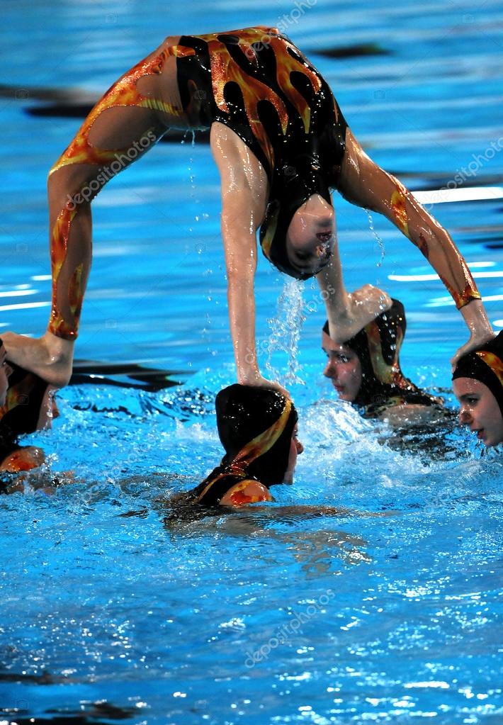 Spanish synchronized swimming team. Stock Editorial Photo © Jllado