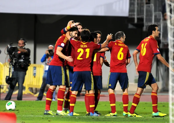 Spanisches Fußballteam — Stockfoto