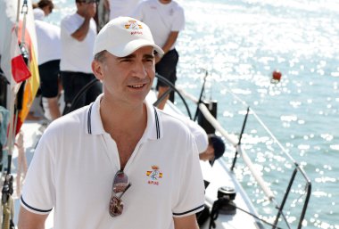 Spanish King Felipe VI in King's Cup Sailing celebrated in Majorca, Aug 2014.