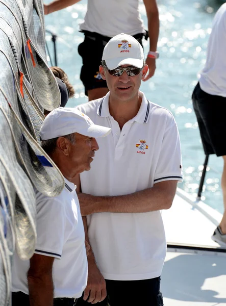 Spanischer König Felipe VI beim Königssegeln auf Mallorca, August 2014. — Stockfoto