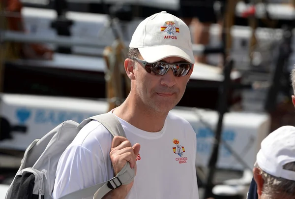 Spanish King Felipe VI in King's Cup Sailing celebrated in Majorca, Aug 2014. — Stock Photo, Image