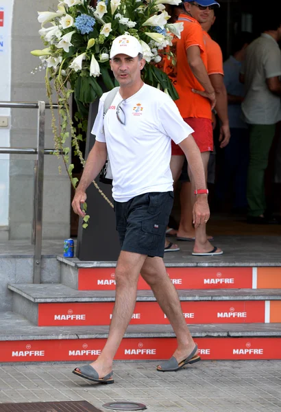 임금의에 스페인 국왕 펠리페 6 컵 요트 8 월 2014 majorca에서 경축. — 스톡 사진