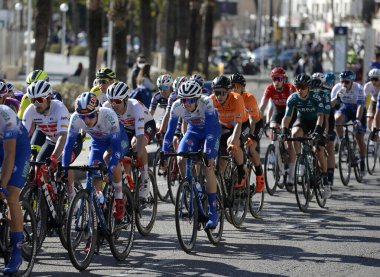 İspanya 'nın Mallorca kentinin yollarında her yıl düzenlenen Mallorca müsabakası sırasında profesyonel bisikletçiler.