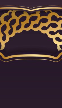 Üzerinde tipografi için Yunan altın süsleri bulunan bordo renkli kartpostal..