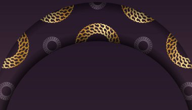 Metin altında tasarım için Yunan altın desenli Burgundy afişi