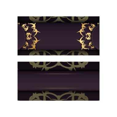 Markanız için soyut altın süslemeli Burgundy broşürü.