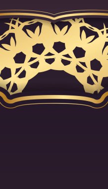 Burgonya renginde tebrik kartı, tipografi için Hint altını desenli..