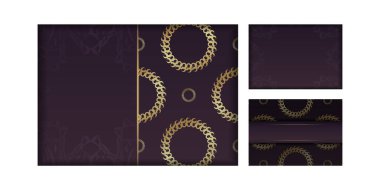 Markanız için soyut altın süslemeli bir kartpostal şablonu..