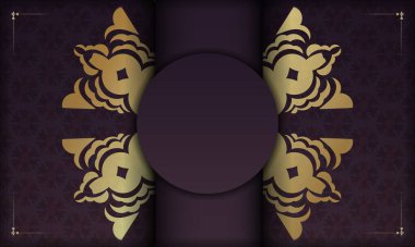 Metnin altında tasarım için klasik altın süslemeli Burgundy arkaplanı