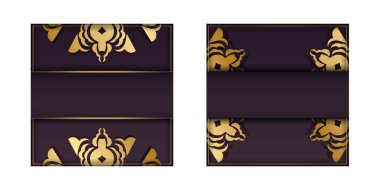 Soyut altın süslemeli bordo broşür tipografi için hazırlandı..