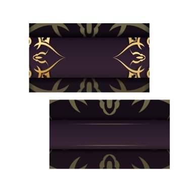 Bordo renkli broşür şürü ve basılmaya hazır klasik altın süsü..