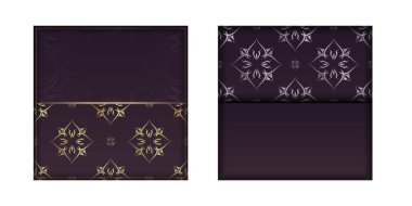 Mandala altın desenli broşür bordo rengi basım için hazırlandı.