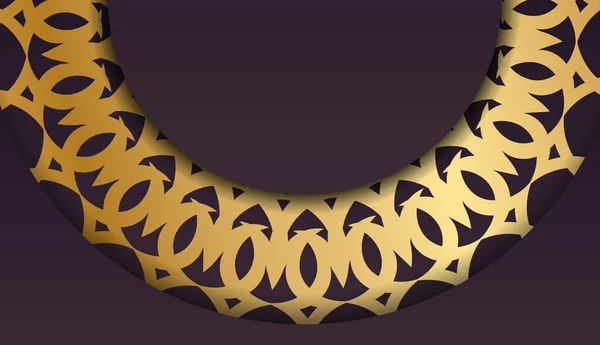 Burgundy Background Greek Gold Ornaments Design Your Logo — Stock Vector