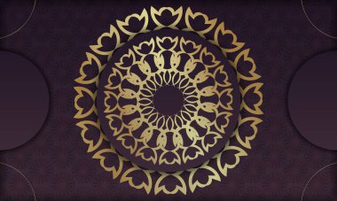 Logo veya metin altında tasarım için klasik altın süslemeli Burgundy arkaplanı