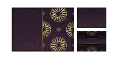 Şablon Kutlama Broşürü. Markanız için klasik altın süslemeleri ile birlikte..