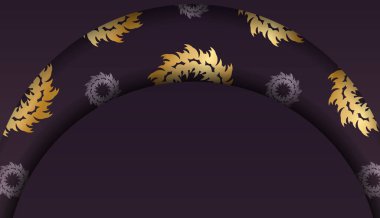 Şatafatlı altın desenli Burgonya bayrağı ve yazının altında