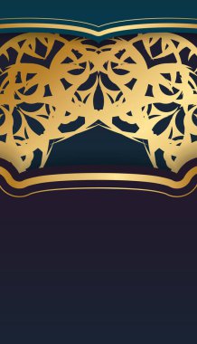 Yunan altın süslemeleri ve metninin altına yerleştirilmiş mavi gradyan sancak