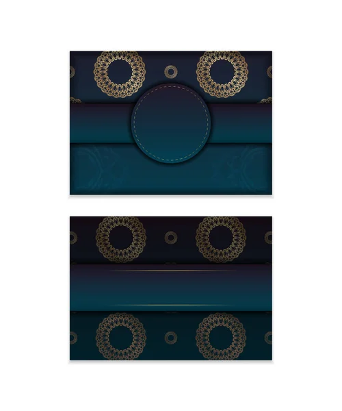 Modèle Brochure Félicitations Avec Dégradé Couleur Bleue Avec Motif Abstrait — Image vectorielle