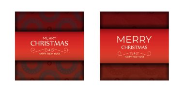 Mutlu Yıllar Broşürü Soyut bordo desenli kırmızı renk