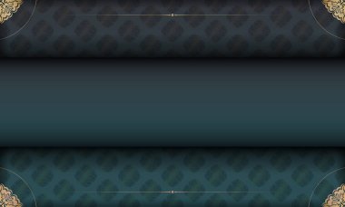 Hindistan 'ın altın desenli ve metin uzaylı yeşil gradyan pankartı