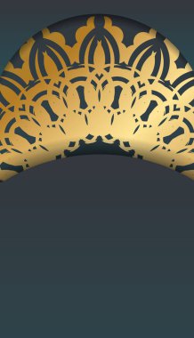 Logonuz veya metniniz için lüks altın süslemeli yeşil gradyan pankartıName