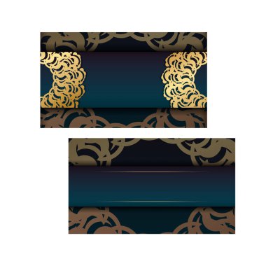 Yeşil Gradyan Hint Altın desenli karşılama uçağı basılmaya hazır..