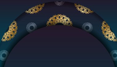 Yeşil eğimli arka plan, Hint altını desenli ve logonun altında