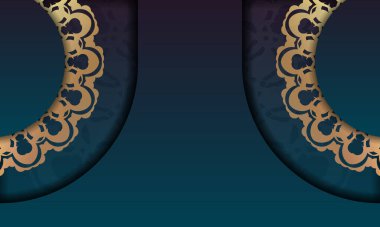 Logonuzun altında tasarım için lüks altın süslemeleri olan yeşil eğimli arkaplan