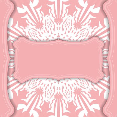 Logo veya metin tasarımı için klasik beyaz desenli baner pembesi