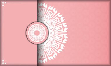 Logo veya metin tasarımı için Hint beyazı desenli Baner pembesi