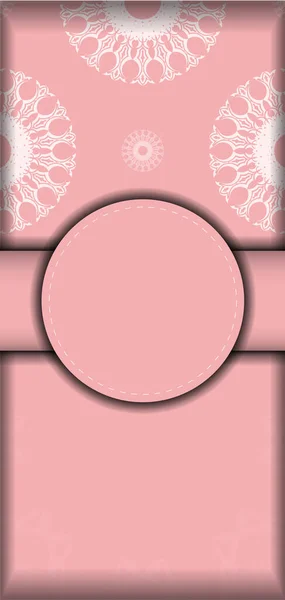Carte Rose Avec Des Ornements Blancs Luxueux Pour Votre Marque — Image vectorielle